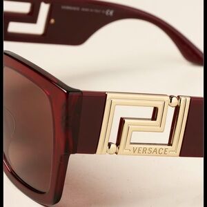 Versace Maroon Sunglasses with Gold Detailing